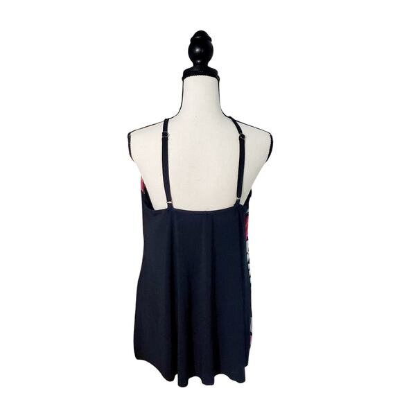 MagicSuit By Miracle Suit Floral Black Swimdress Size 12 Vacation Cruisewear - Picture 2 of 8